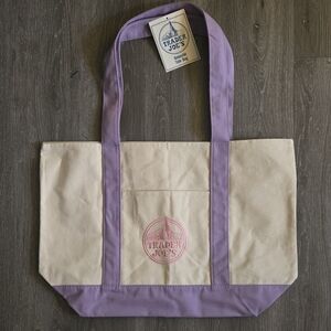 NEW Trader Joes 2026 Pastel LARGE tote bag Spring Lilac